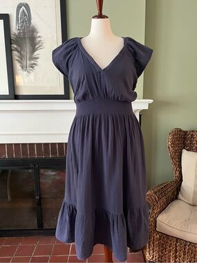 Old Navy Washed Cotton Midi Dress | Washed Navy Size | 2X